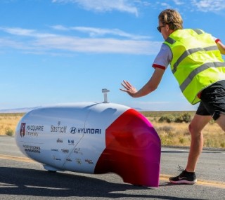 MQ Speed team competing at Battle Mountain, Nevada, World Human Powered Speed Challenge