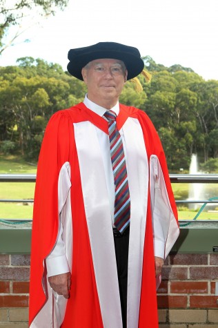 Noel Wagg in academic regalia