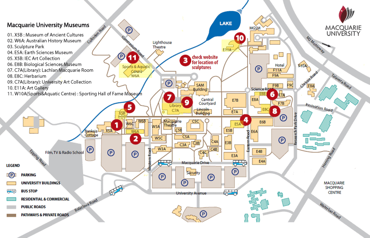 Macquarie University Campus Map Museums And Collections - Macquarie University