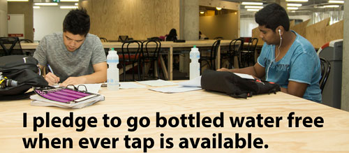 I pledge to go bottled water free whenever tap is available.