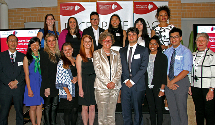  Professor Judyth Sachs (centre) with the 2013 PACE Prize award winners