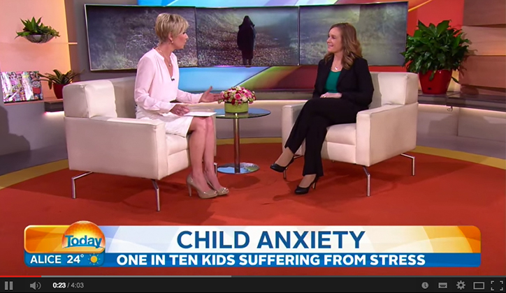  Professor Jennie Hudson from the Centre for Emotional Health spoke on the issue of child anxiety on Channel Nine's Weekend Today