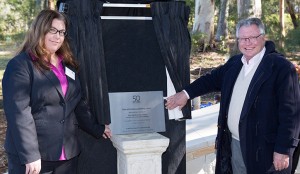 Associate Professor Michelle Trudgett and The Hon Michael Egan AO unveiling the plaque. Photo: Chris Stacey