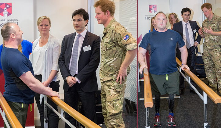  [Pictured left] Lieutenant Alistair Spearing, Sarah Benson, Munjed Al Muderis and HRH Prince Harry. Photo: Chris Stacey.