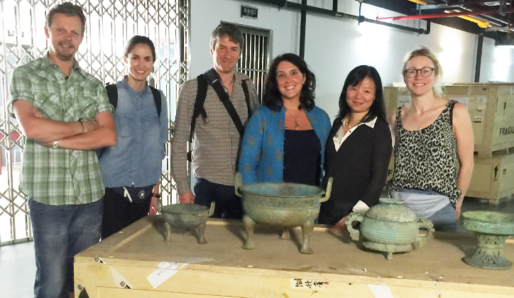  [Pictured 2nd from right] Dr Shirley Chan with the BBC film crew while shooting the documentary Confucius: his work and legacy.