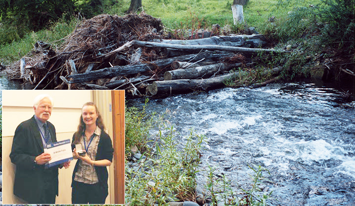  Williams River, Hunter Valley, New South Wales highlights an engineered log jam, a modern river rehabilitation technique. [Inset] Associate Professor Fryirs receiving her award.