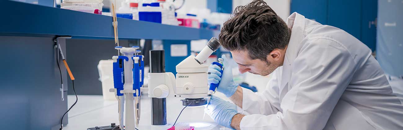 A researcher in the lab