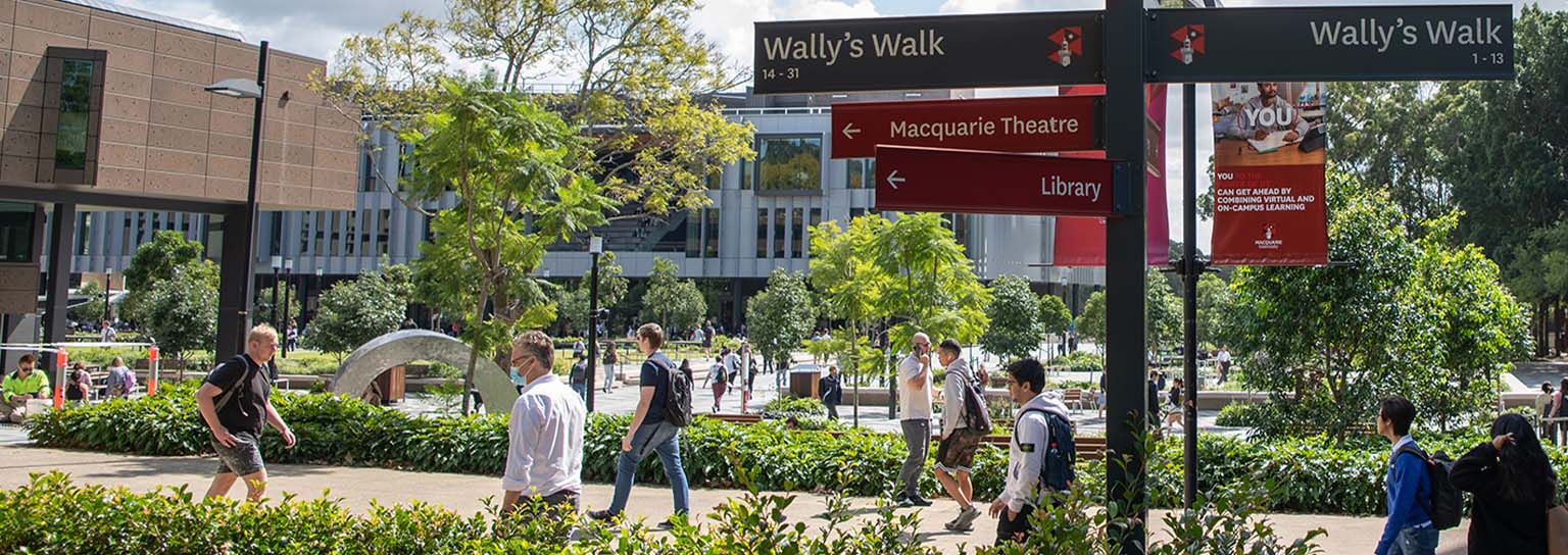 Students on Wally's Walk 