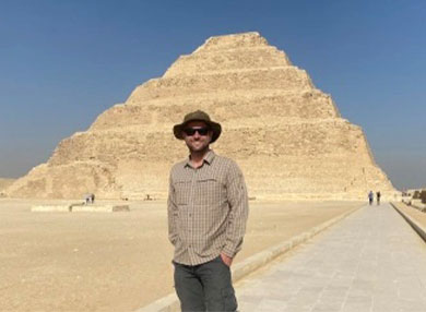 Tim Ralph in front of Ancient Egyptian Pyramid
