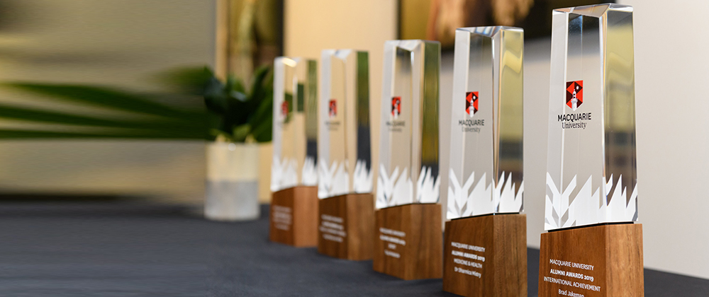 A selection of Alumni trophies