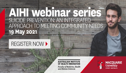 Webinar - Suicide prevention - an integrated approach to meeting community needs