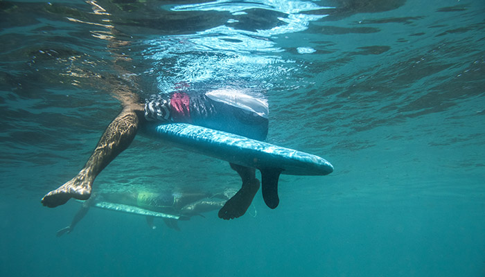 Surfer on surf board