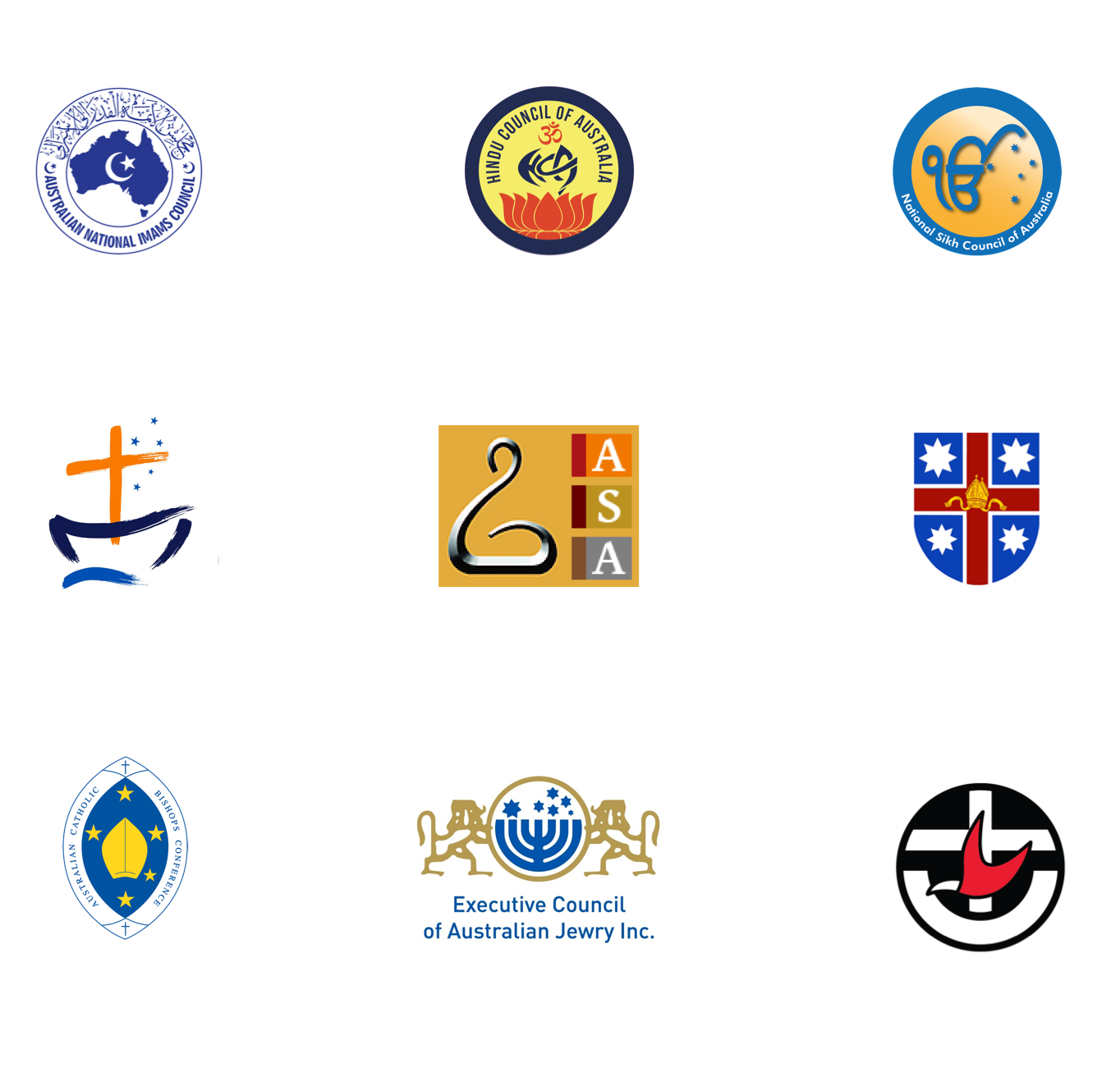 Logos of religious organisation sigantories