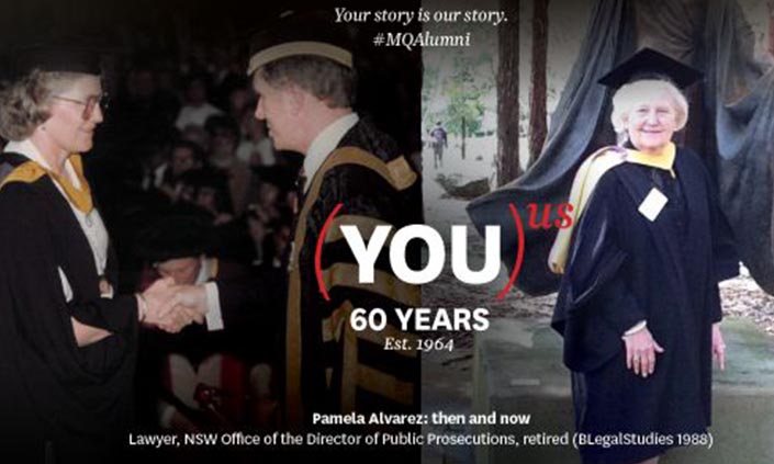 Collage of Pamela including images of her graduation
