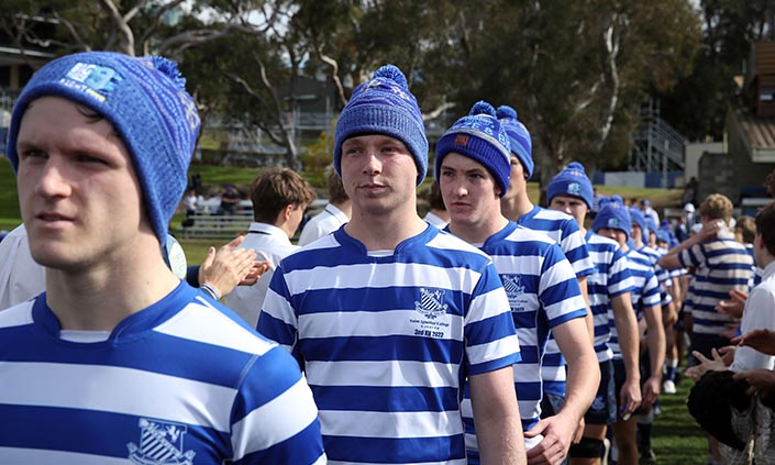 St Ignatius players standing in a line
