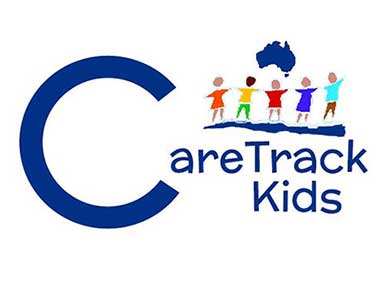 CareTrack Kids written below an image of Australia and five children