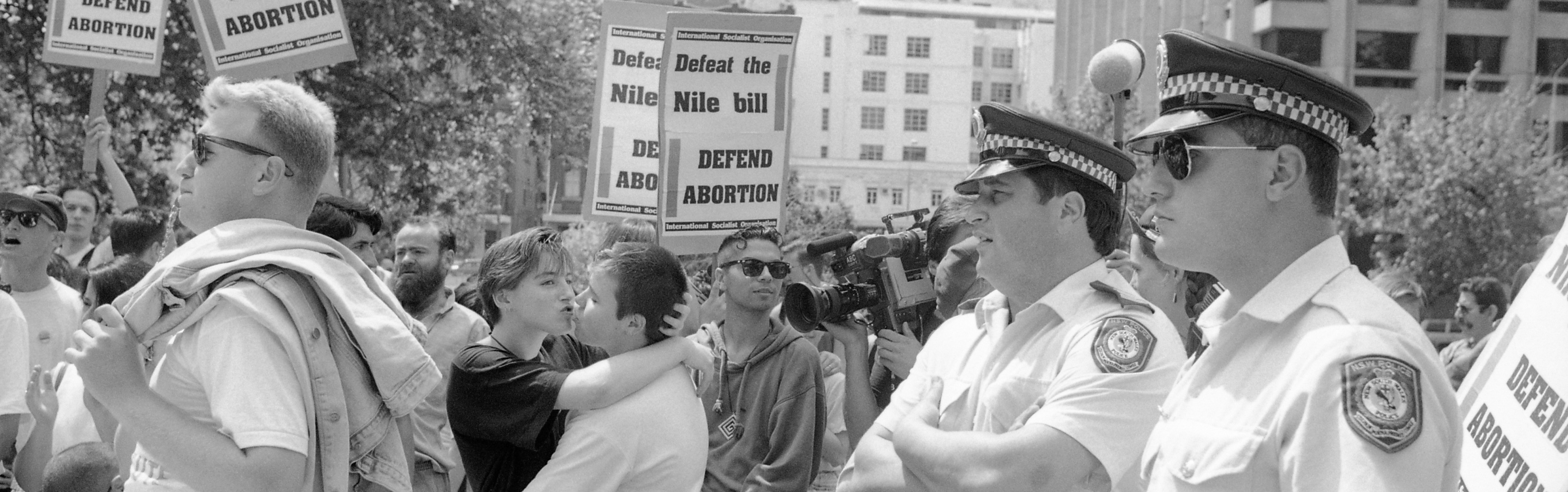 Lesbian Kiss in front of the Fred Nile rally