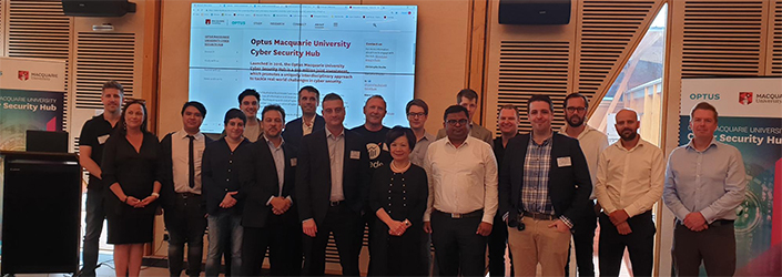 Group in front of presentation