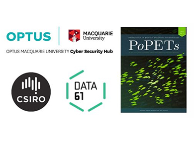 Logos for Optus, MQ Uni, PoPETs, CSIRO and DATA61