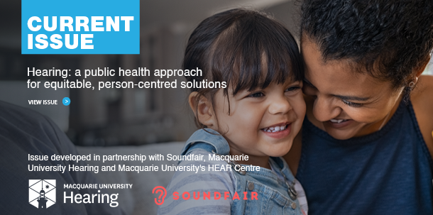 Banner image of PHRP journal Hearing edition