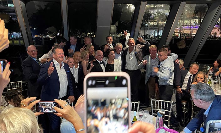 Group of people having their photo taken