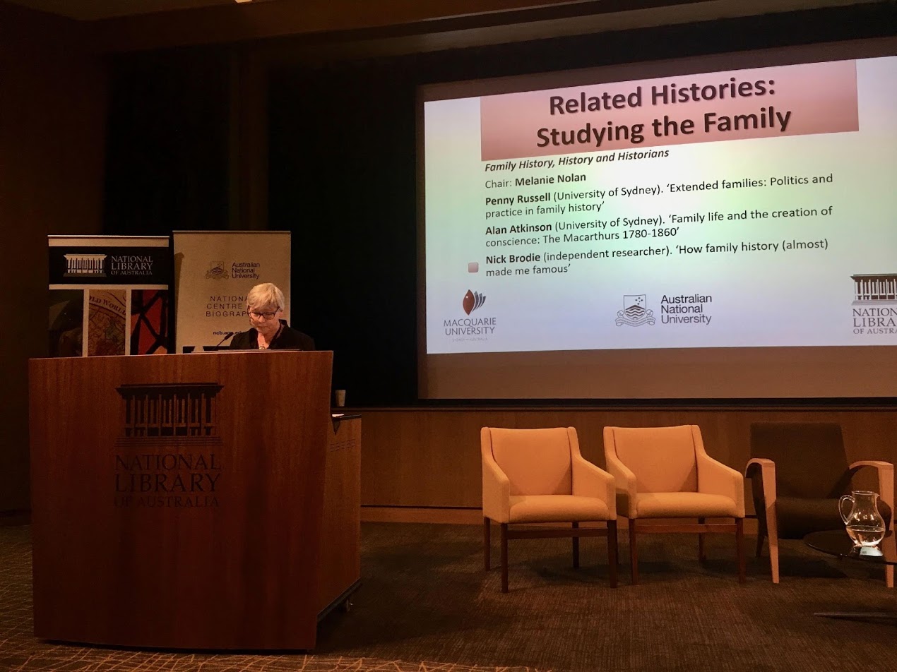 Penny Russell discussing the experiences of her Thompson ancestors. 