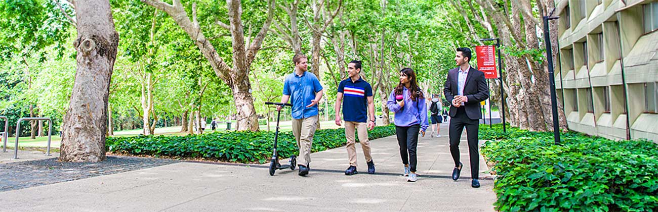A group of students in the University grounds
