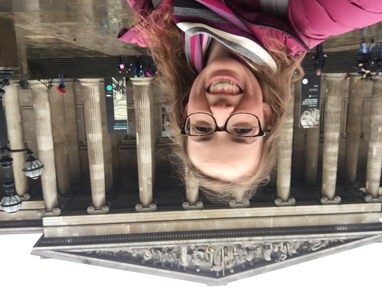 A selfie of Georgia in front of the Britsh museum
