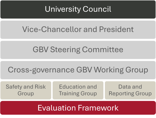 Illustration of hierarchy for managing GBV framework