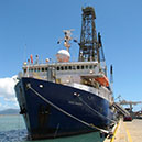 Bow view from the dock, Joides Resolution, Townsville