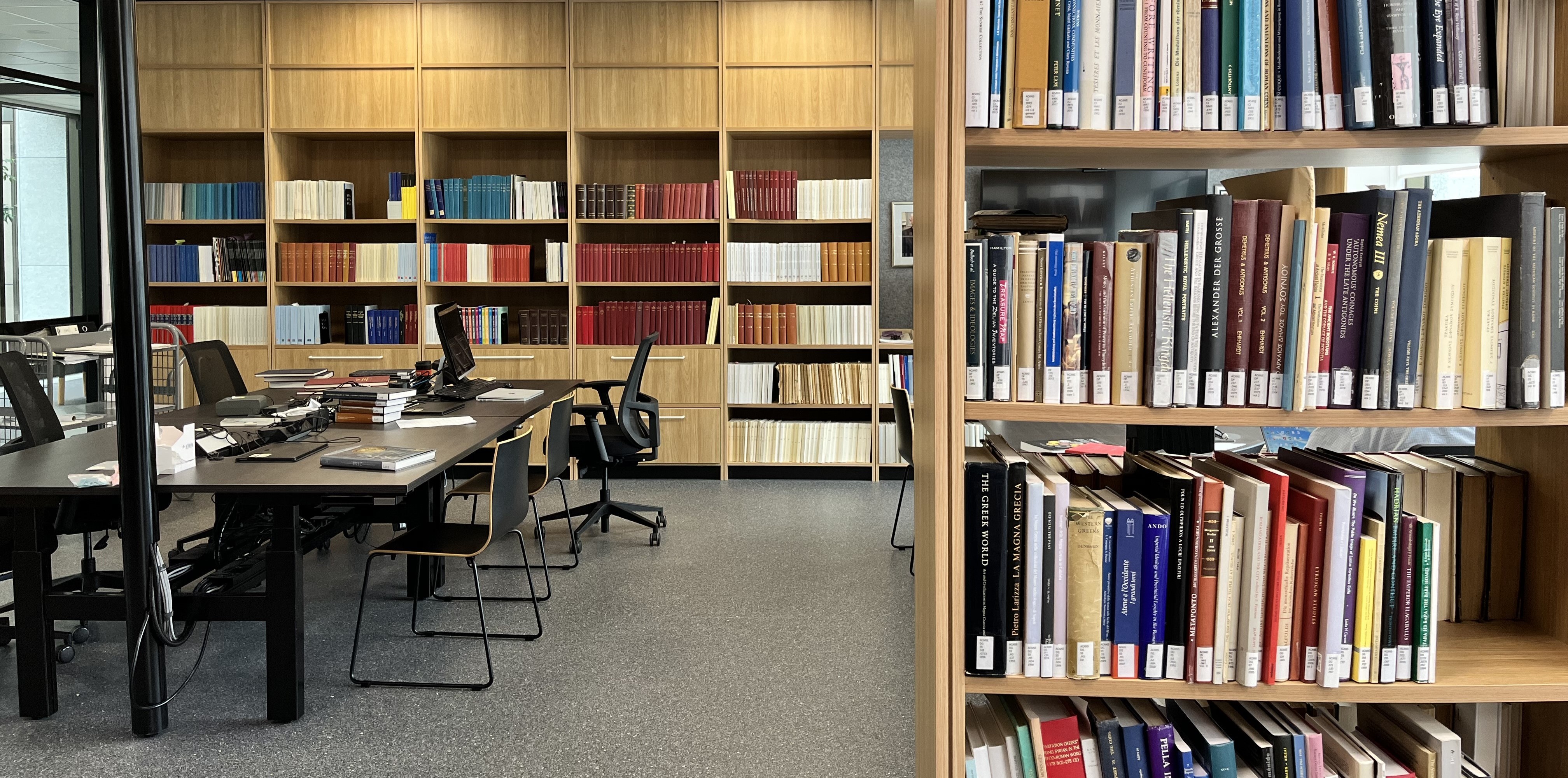 Bookshelves of ACANS library