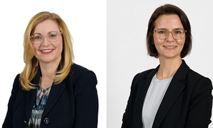 Two headshots of professional-looking people.