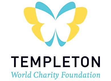 Logo with outline of a butterfly and words saying Templeton World Charity Donation