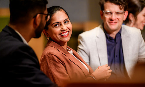 Image of students talking together