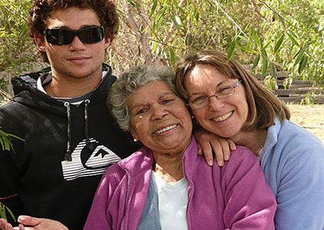 Three generations of a family of Indigenous Australians 