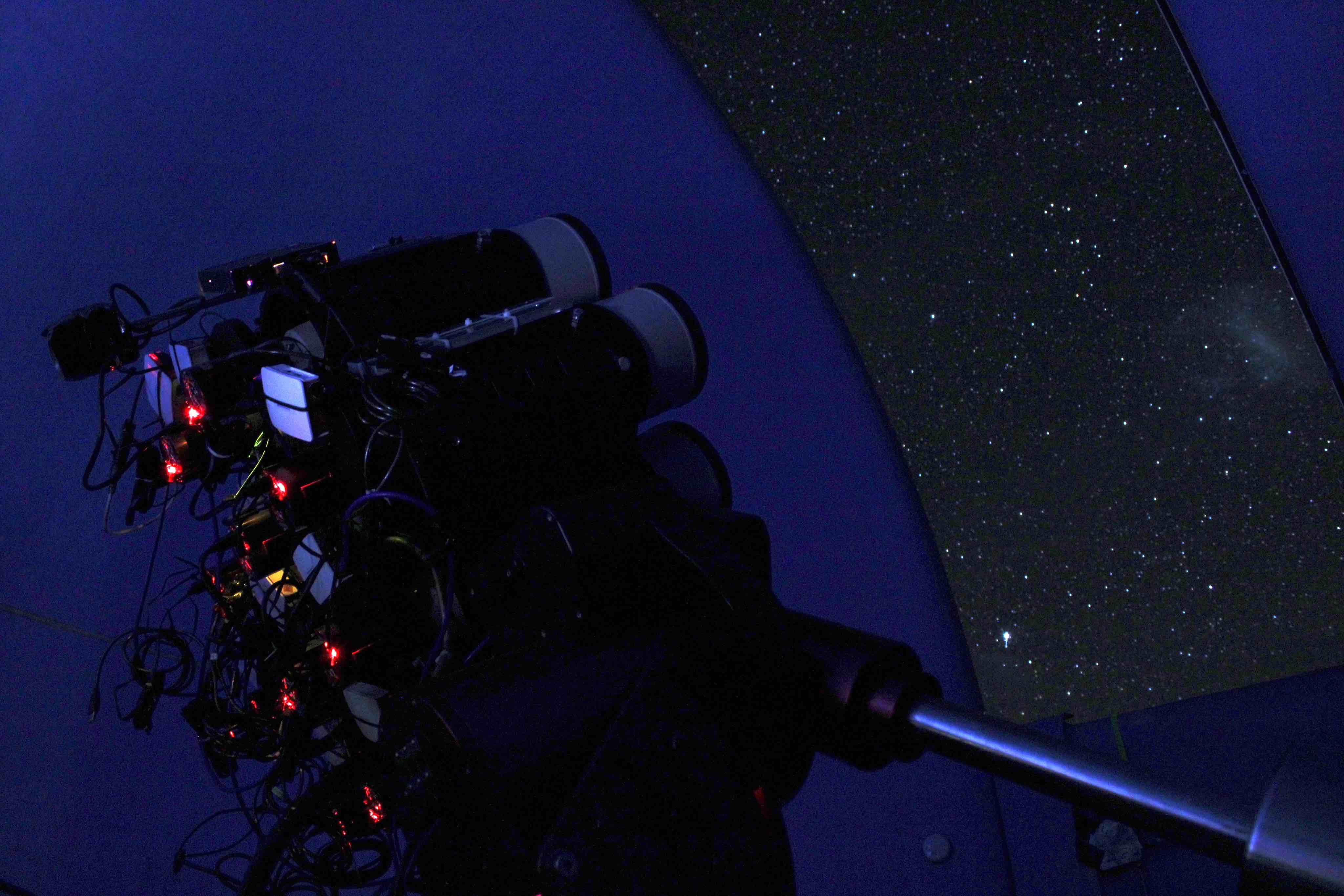 Huntsman Telescope pointed to the night sky