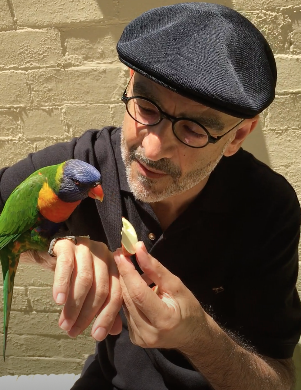 Joseph Pugliese with bird
