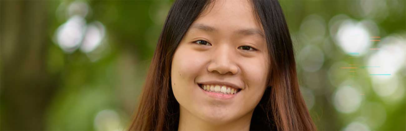 International student on campus