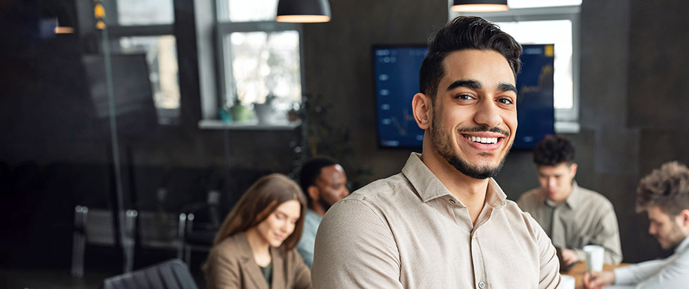 Macquarie applied finance student smiling confidently.