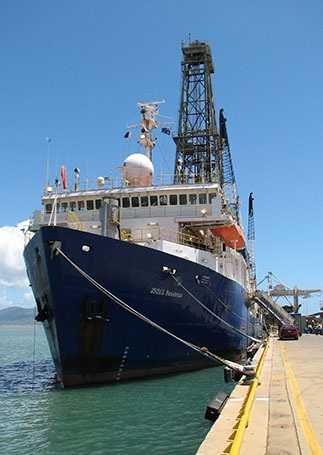 Bow view from dock of the Joides Resolution, Townsville