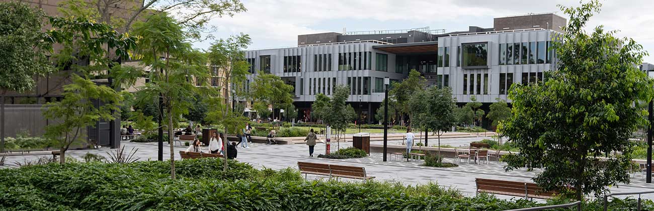 University building near garden