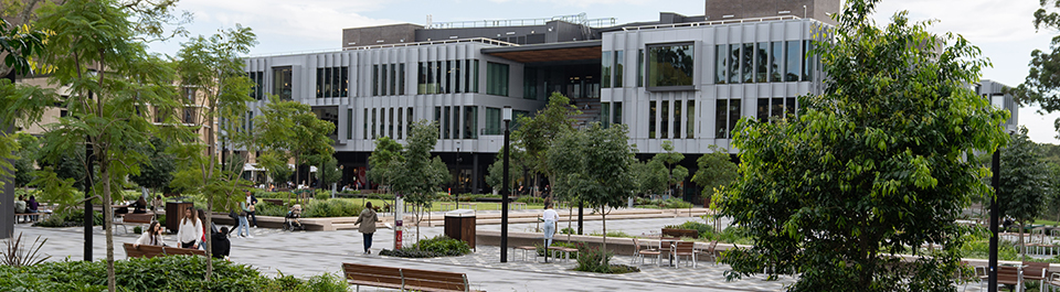 University building near garden