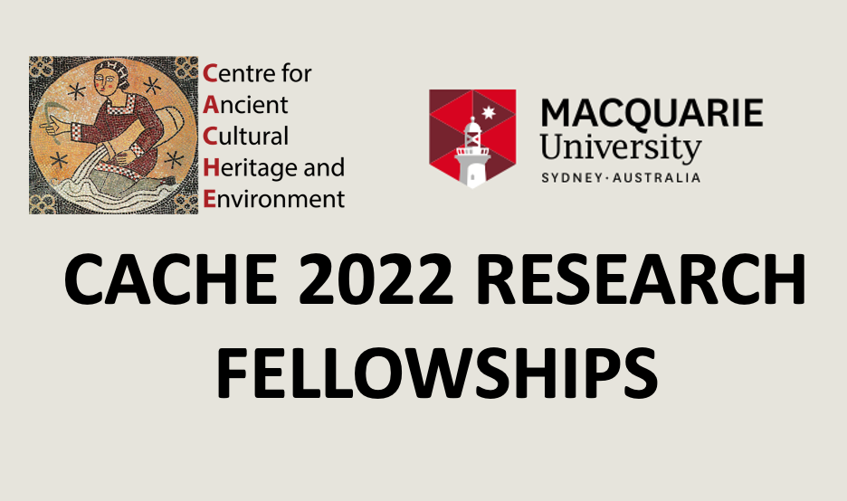 The logo of CACHE and Macquarie University above the text 