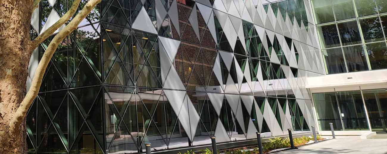 Image of outside the Engineering building on campus