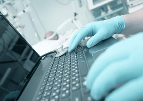 Nurse using a laptop