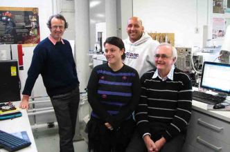 Simon (Macquarie University), David (CSIRO), Amber (ANU) and Peter (Leco): install of Pegasus GCxGC-TOFMS