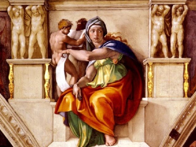 Picture of the Sibyl at Delphi from the painting by Michelangelo