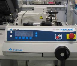 Precision saw: useful for doing slice experiments to establish contaminant and hydrocarbon concentration gradients