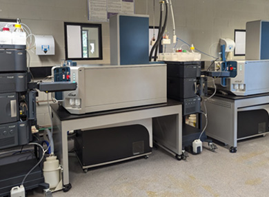 Two 7600 ZenoTOF Mass Spectrometers in a room.