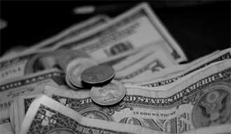 American dollars and coins